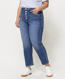Left 45 degrees product image of Rivers - Plus Button Up Stretch Mom Jeans