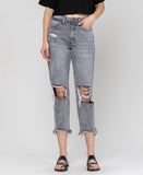 Playford - Super High Rise Double Waistband Mom Jeans