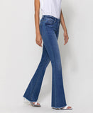 Right side product images of Sunfaded - Mid Rise Mini Flare Jeans with Raw Hem