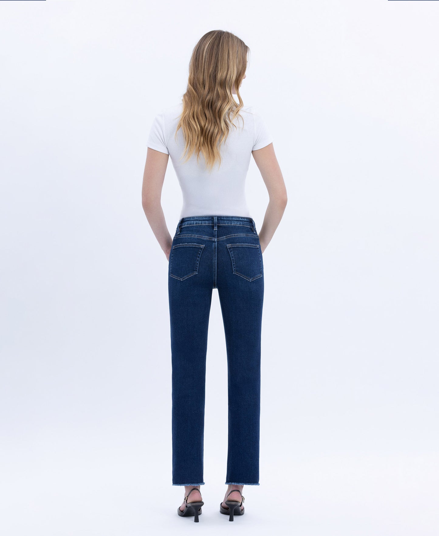 Back product images of Growing Light - Super High Rise Slim Crop Straight Jeans