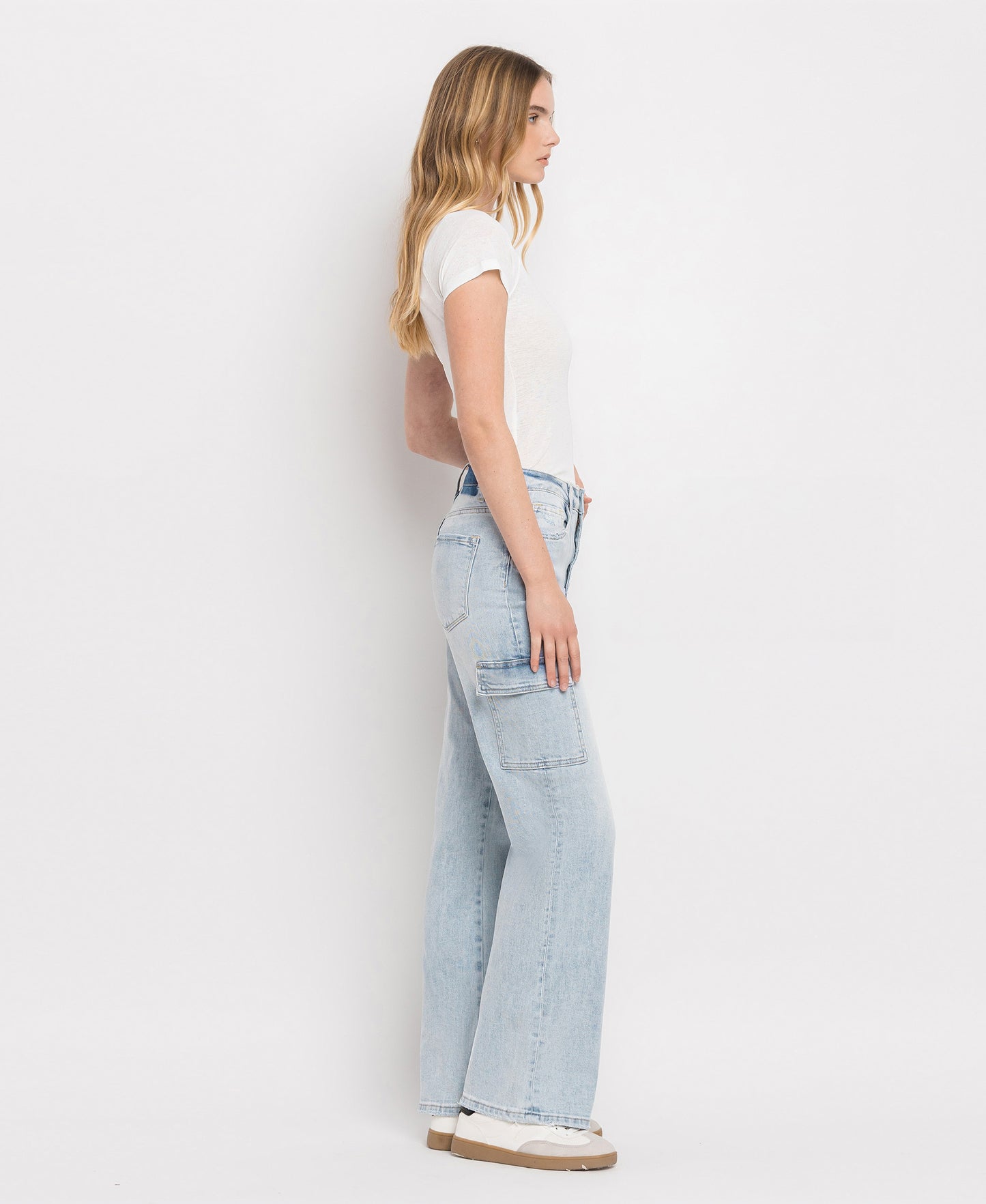 Right 45 degrees product image of Reverent - Super High Rise 90's Vintage Utility Straight Jeans