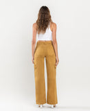 Back product images of Golden Brown - High Rise Utility Cargo Wide Jeans