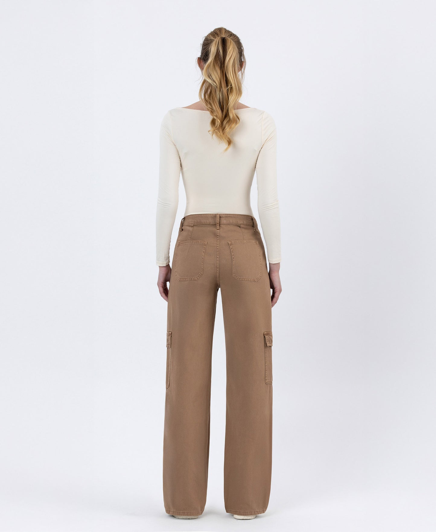 Back product images of Sinopia Fresco - High Rise Utility Cargo Wide Jeans