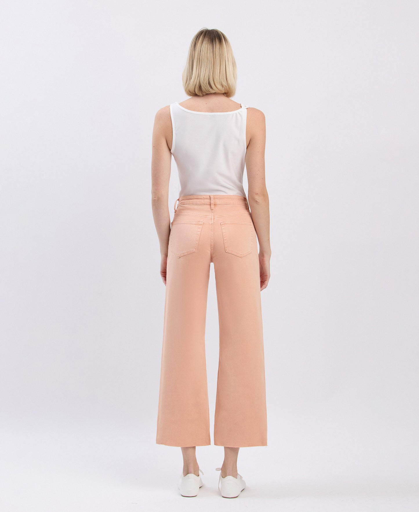 Back product images of Soft Sand - High Rise Wide Leg Jeans