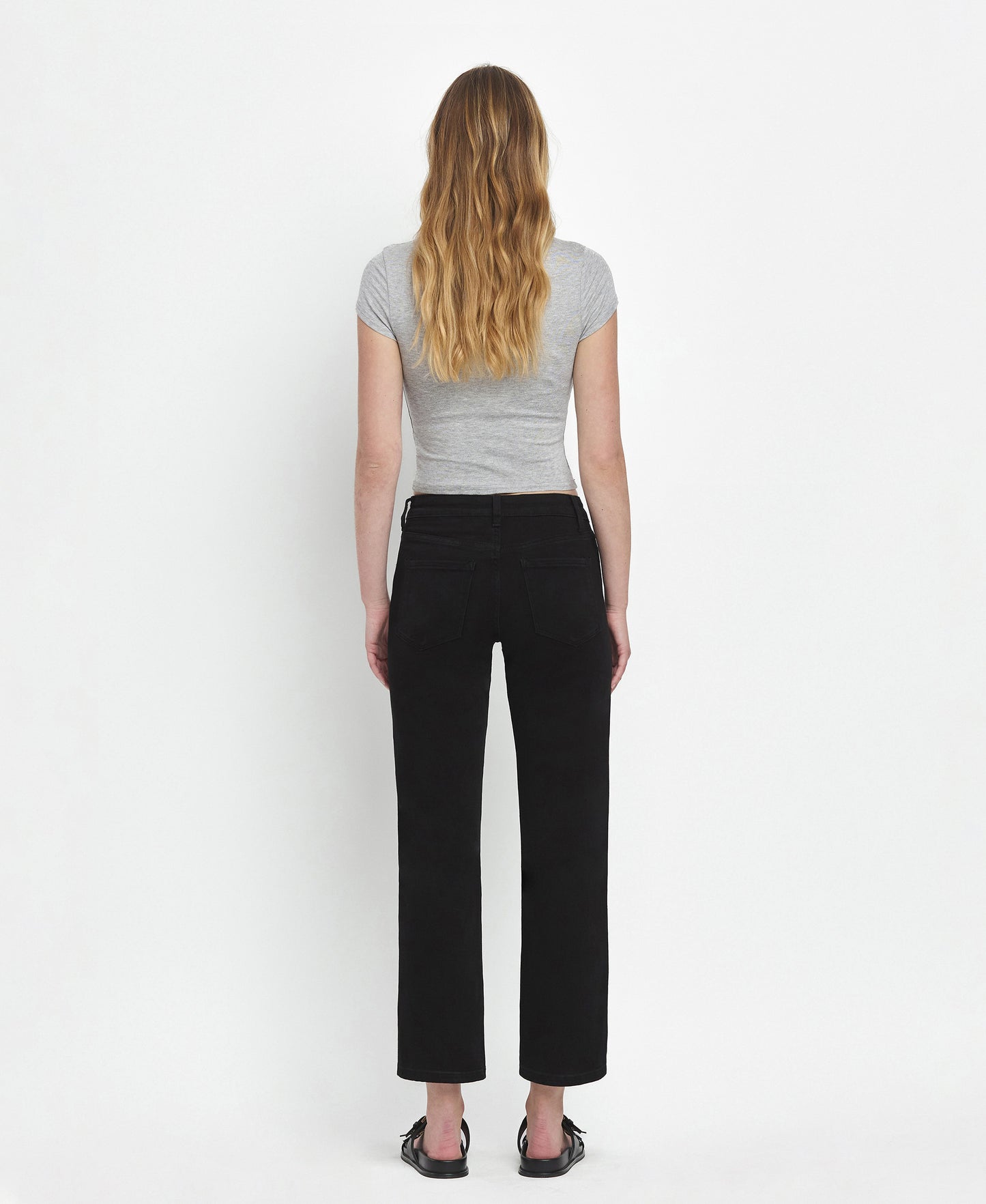 Back product images of Catchy - High Rise Ankle Straight Jeans