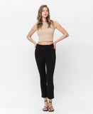 Admirable - High Rise Crossover Waistband Slim Cropped Straight Jeans