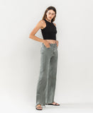 Right 45 degrees product image of Thyme - Super High Rise 90's Vintage Hem Detail Flare Jeans