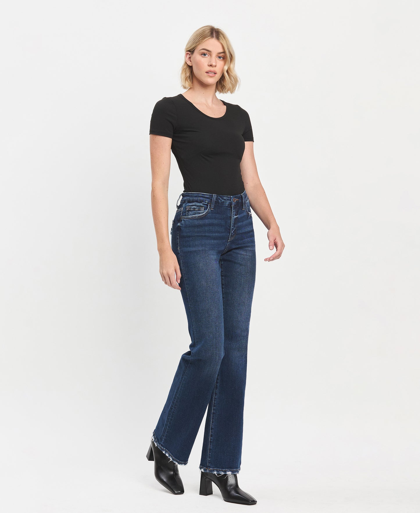 Right 45 degrees product image of Restructure - High Rise Relaxed Flare Jeans
