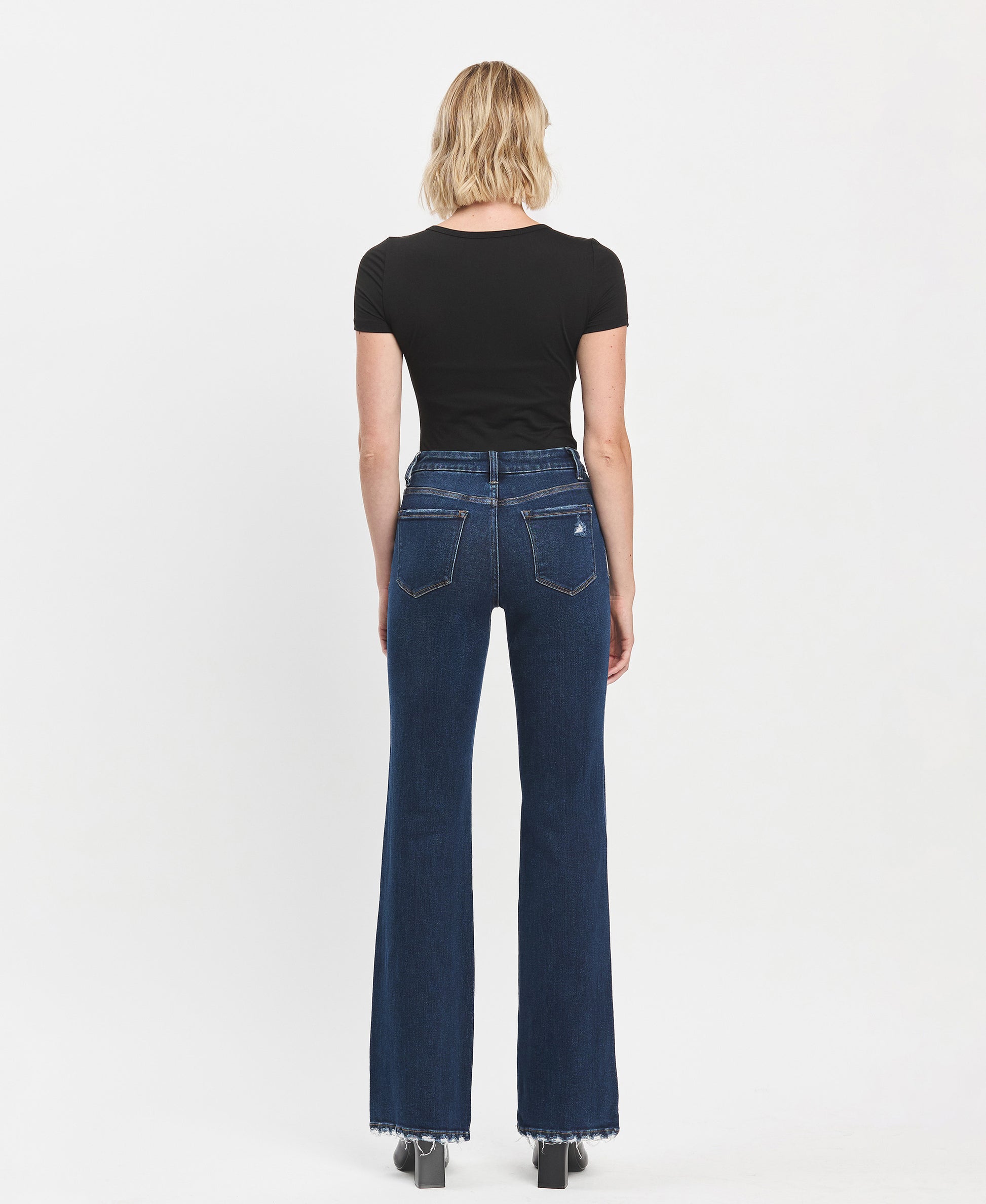 Back product images of Restructure - High Rise Relaxed Flare Jeans