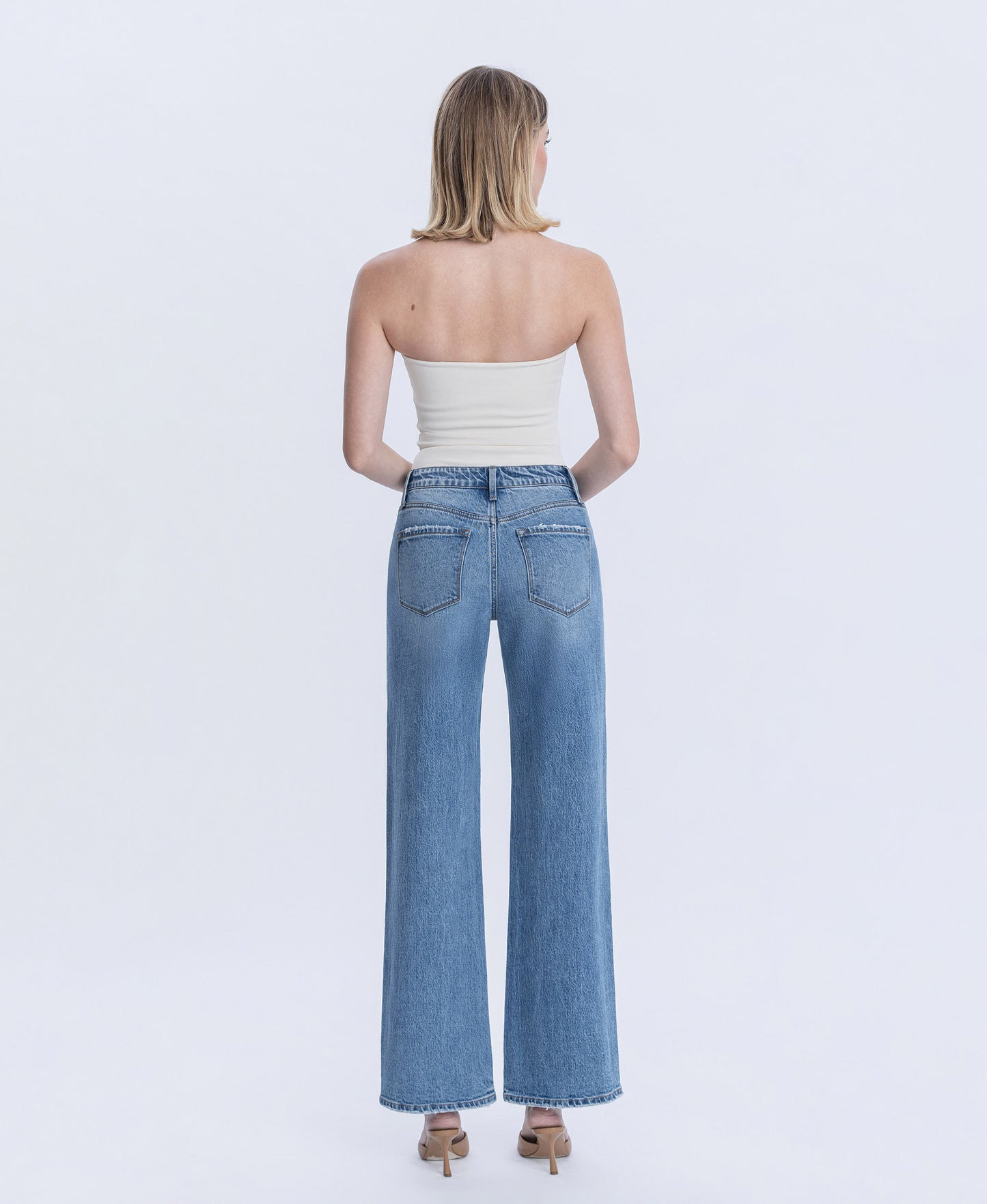 Back product images of Astonishing - High Rise Full Length Wide Leg Jeans