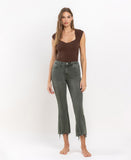 Deep Forest - High Rise Cropped Flare Jeans
