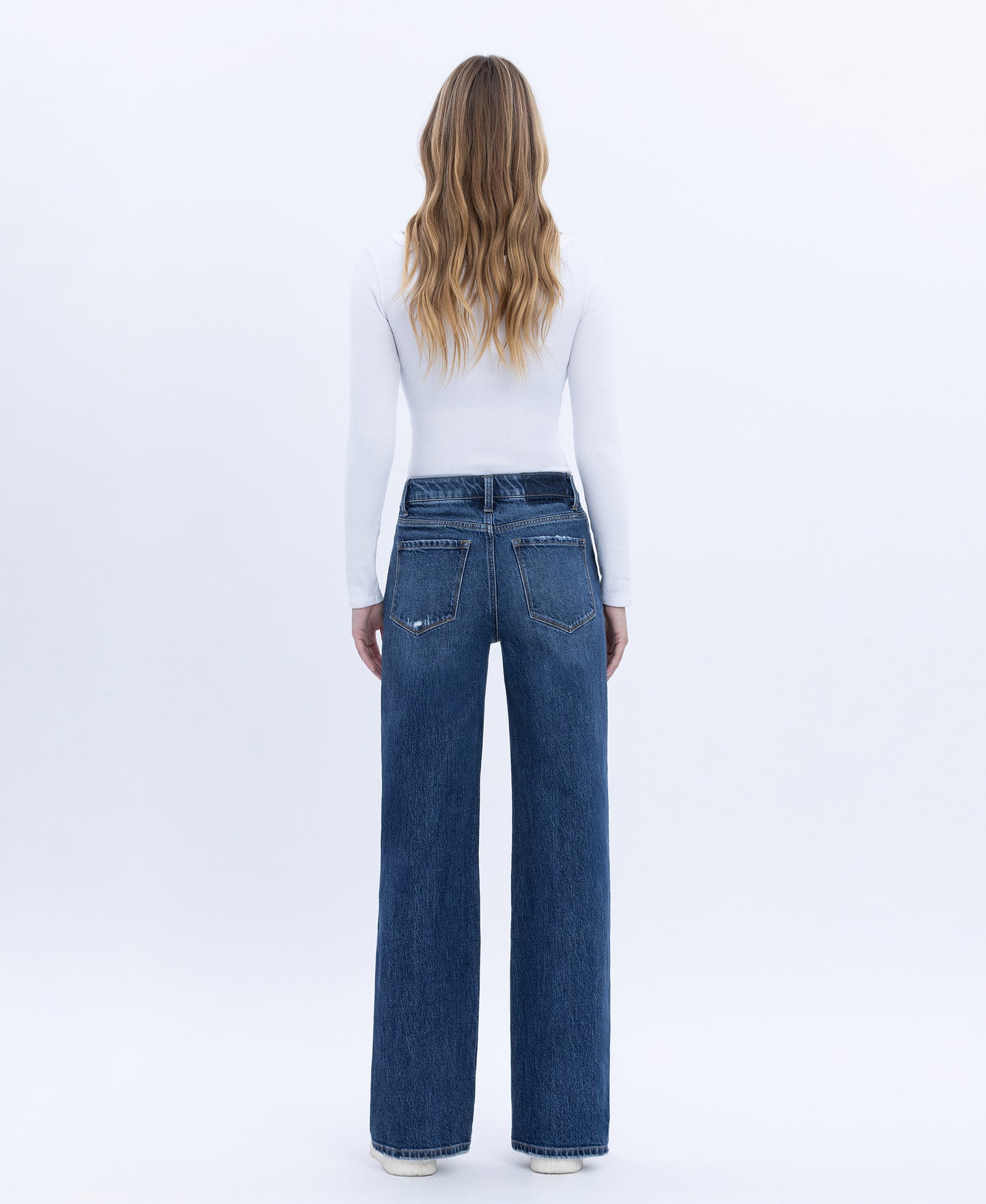 Back product images of Dark Wash - 90's Super High Rise Wide Leg Jeans