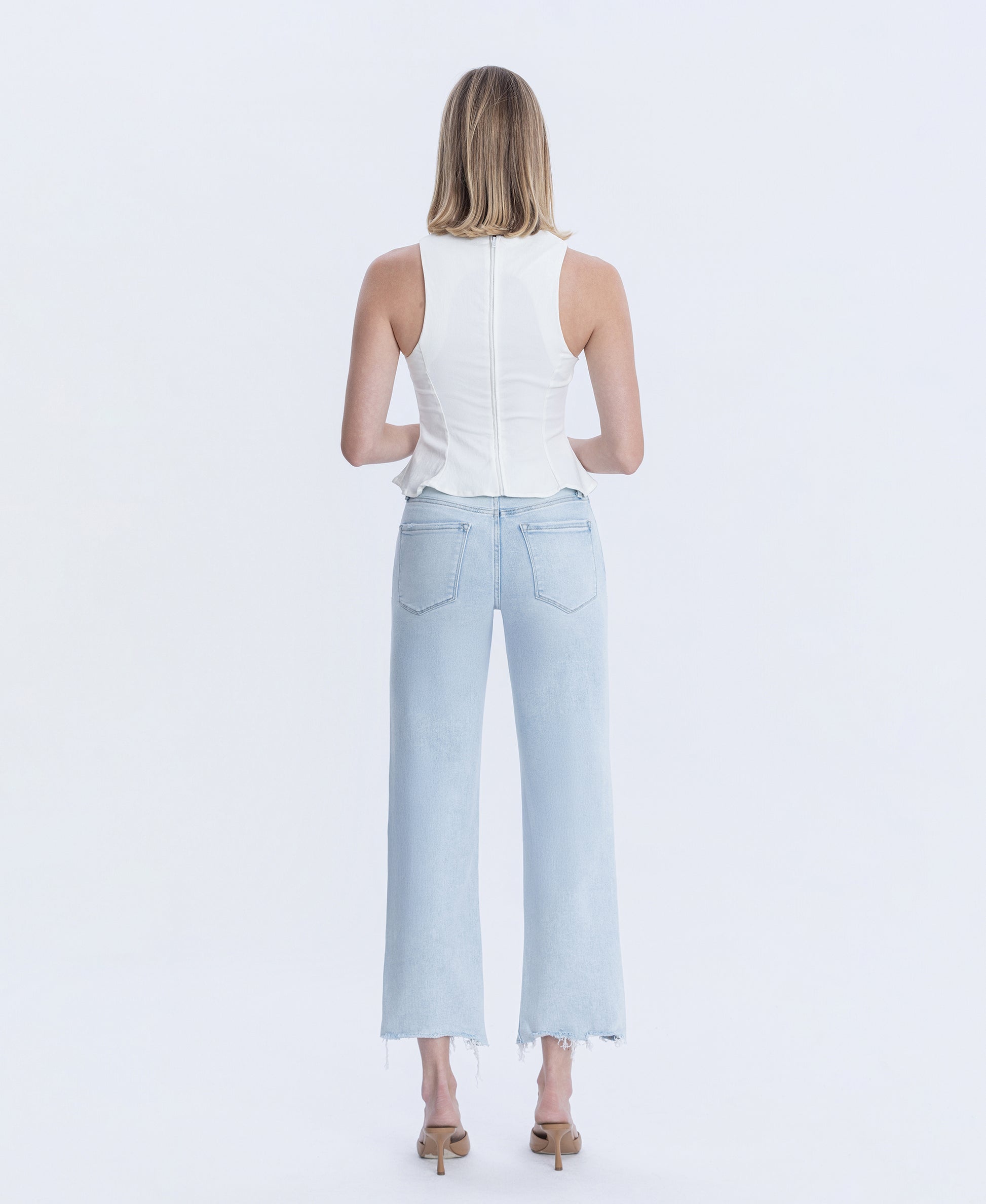 Back product images of Meritorious - High Rise Slim Wide Leg Jeans
