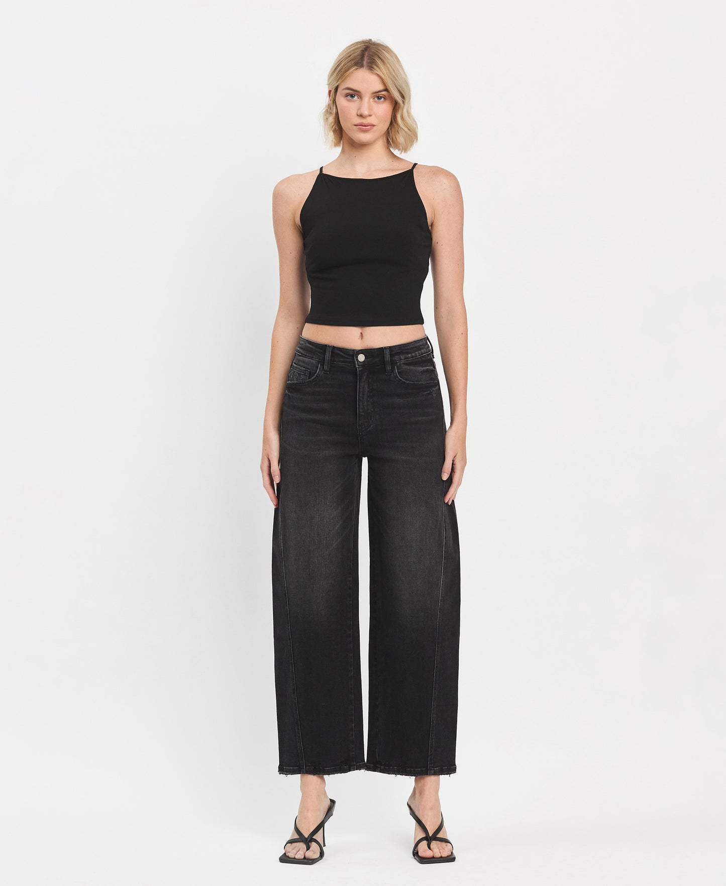 Front product images of Instant - Super High Rise Panel Barrel Jeans