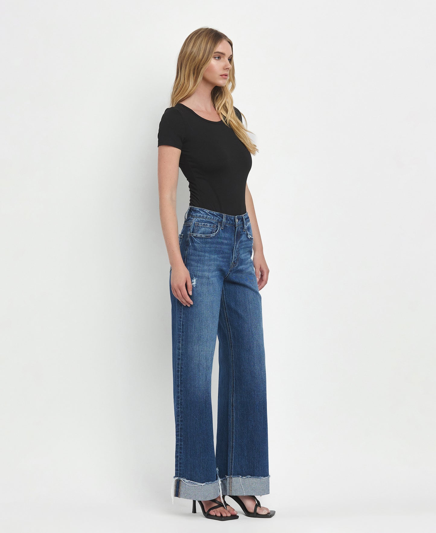 Brilliance - Super High Rise Cuffed Baggy Wide Leg Jeans