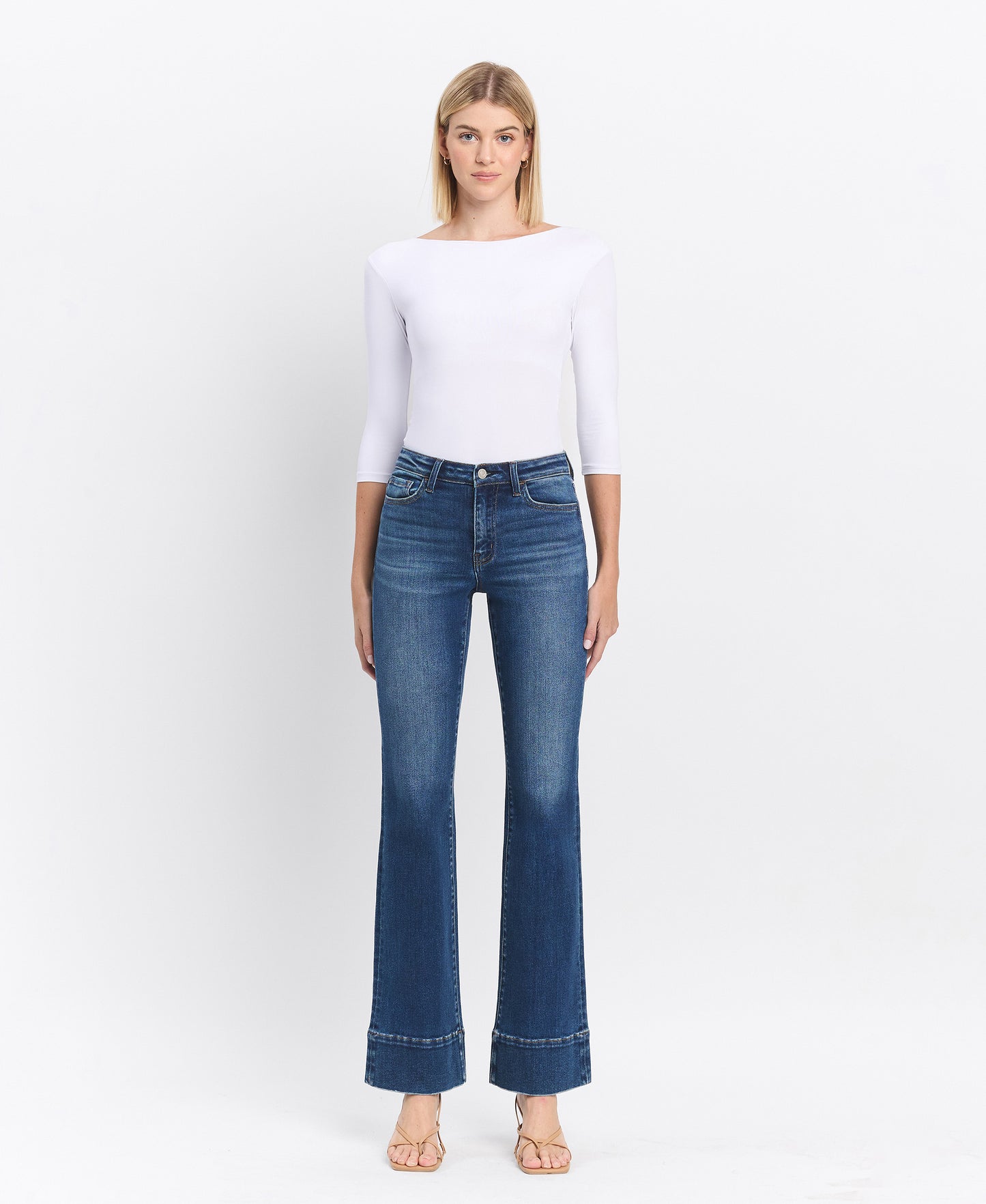 Front product images of Snowdrop - High Rise Trouser Hem Bootcut Jeans