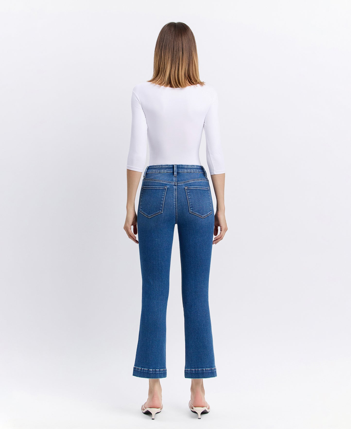 Back product images of Laurie - High Rise Seamless WB Trouser Hem Kick Flare Jeans