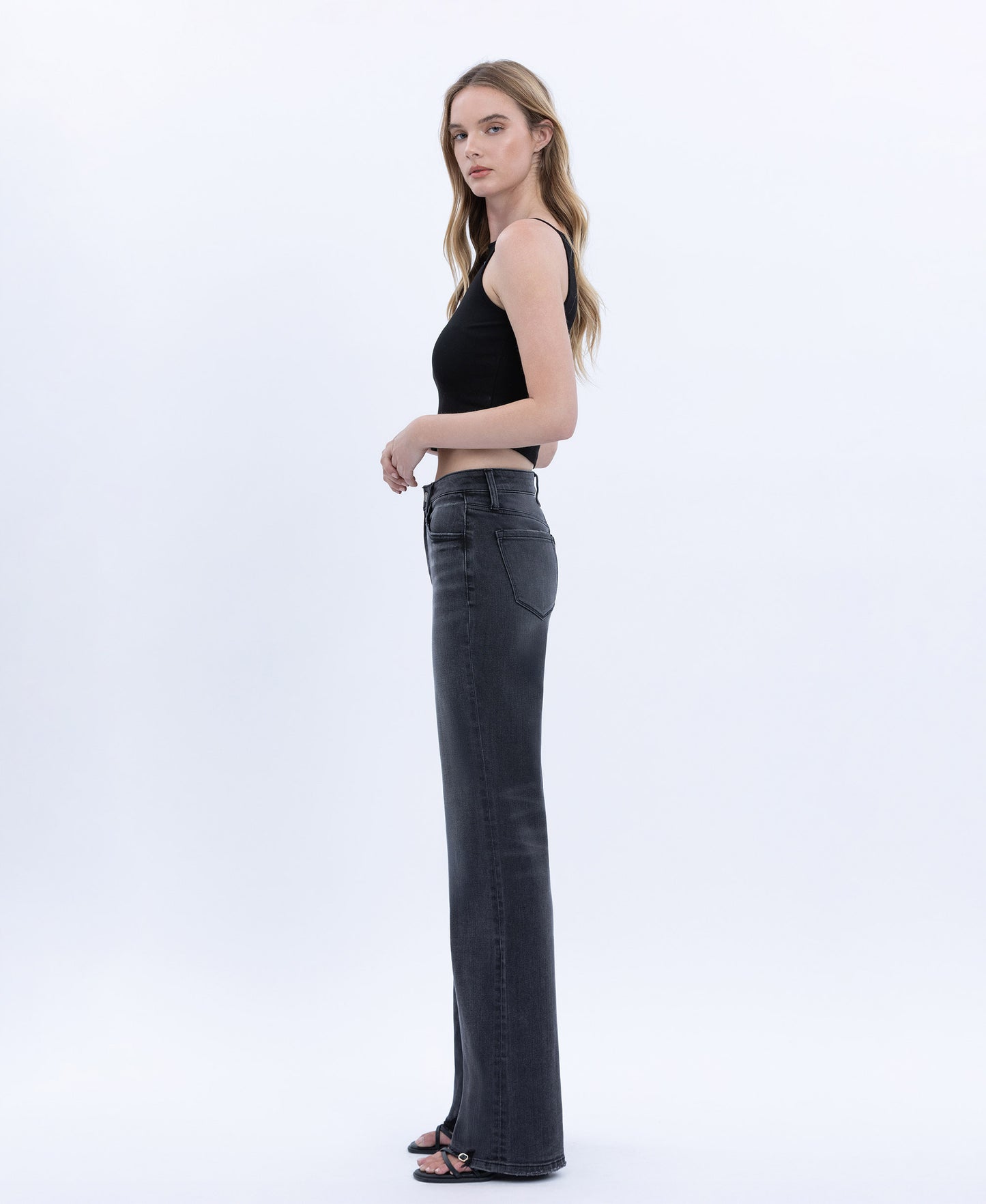 Left side product images of Angelic - High Rise Vintage Flare Jeans