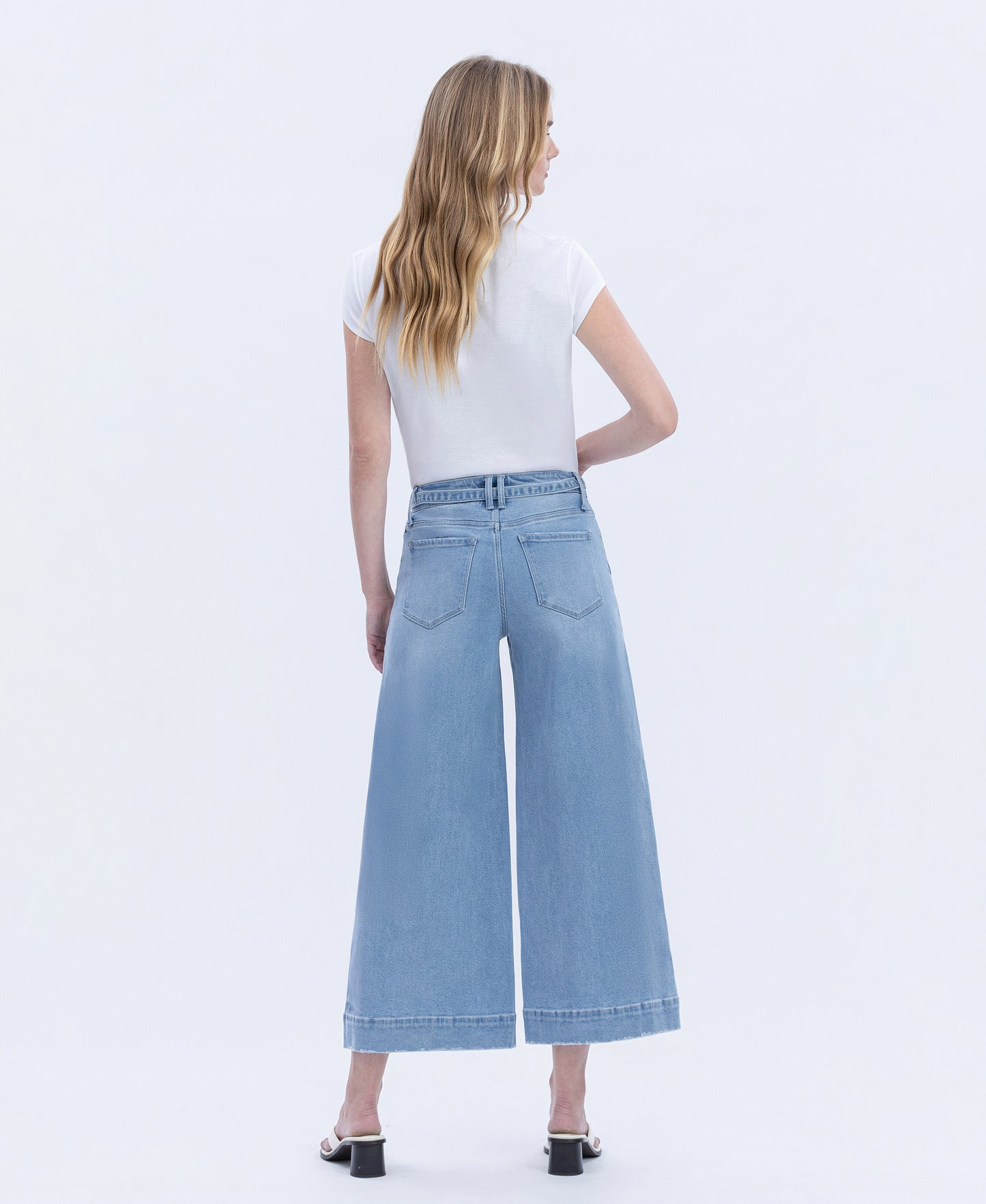 Back product images of Valerie - High Rise Tie Waist Crop Palazzo Jeans
