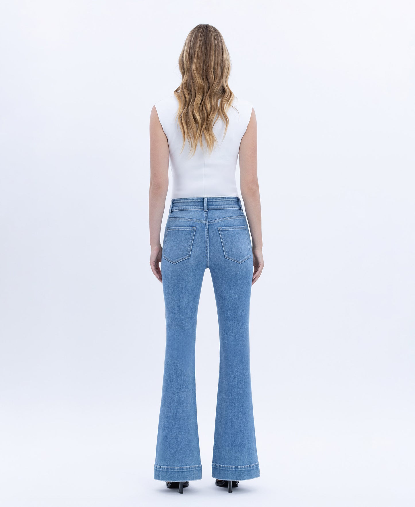 Back product images of Majestic Grace - High Rise Full Length Flare Jeans