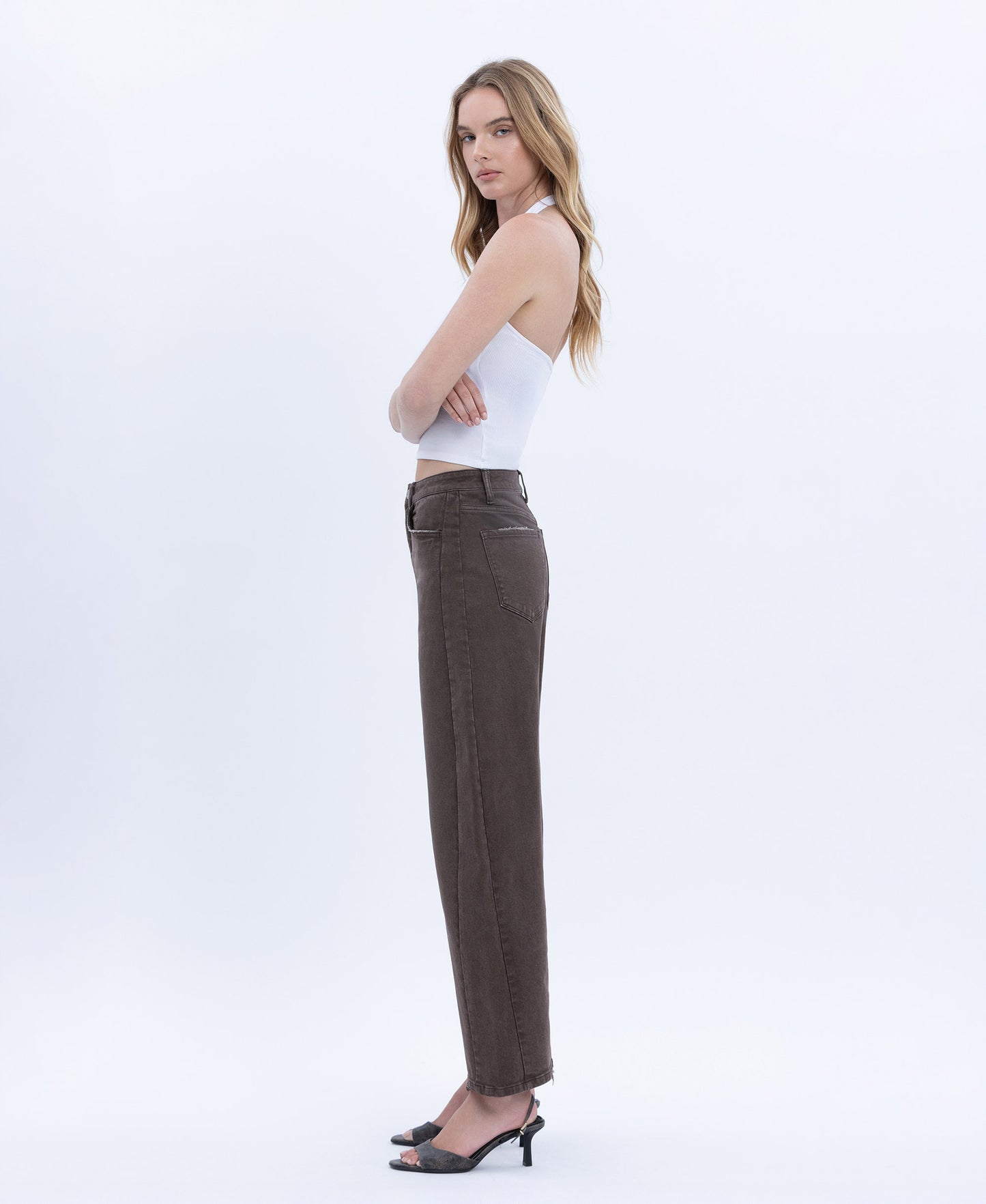 Left side product images of Toast - Super High Rise Ankle Barrel Jeans