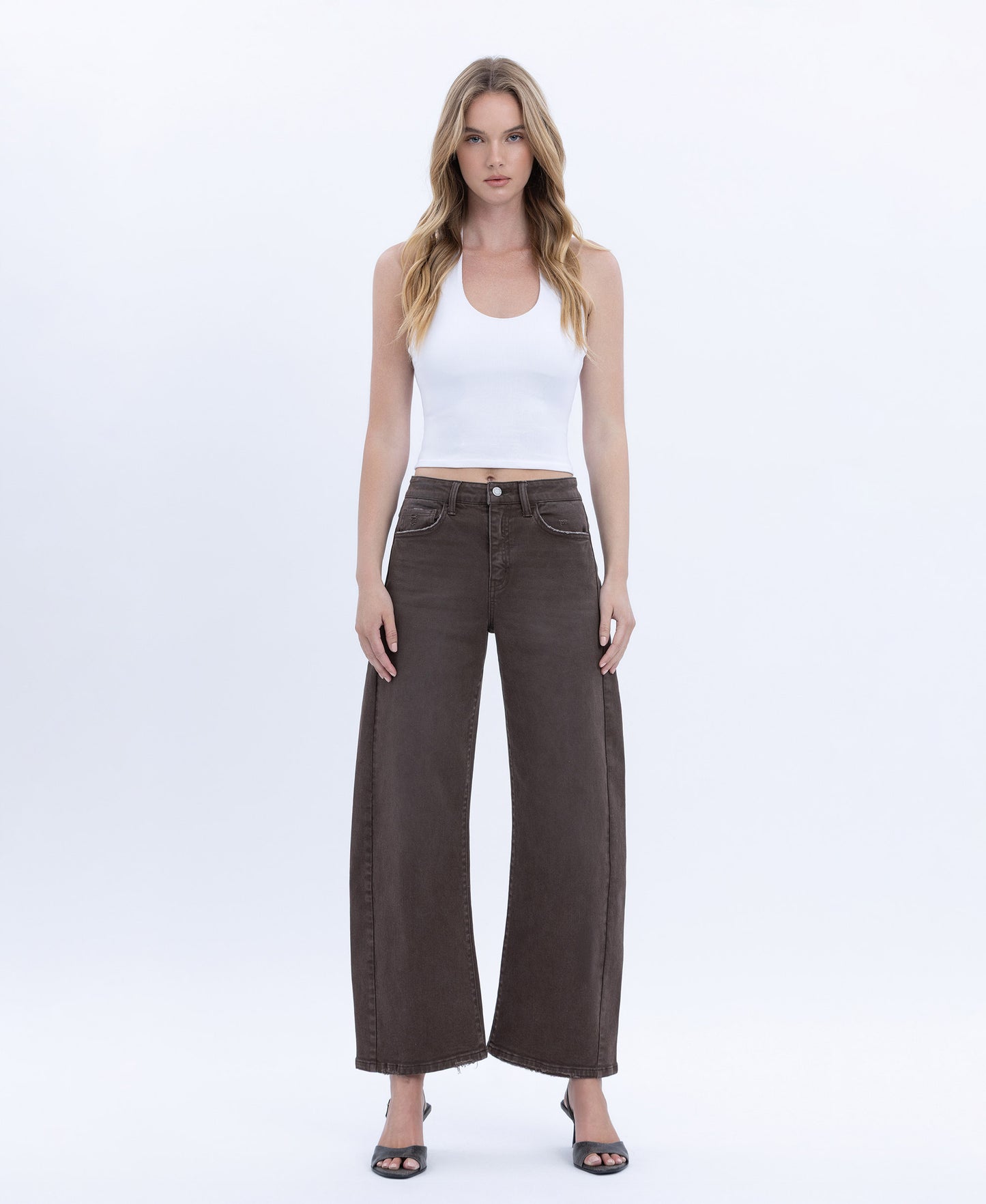 Front product images of Toast - Super High Rise Ankle Barrel Jeans