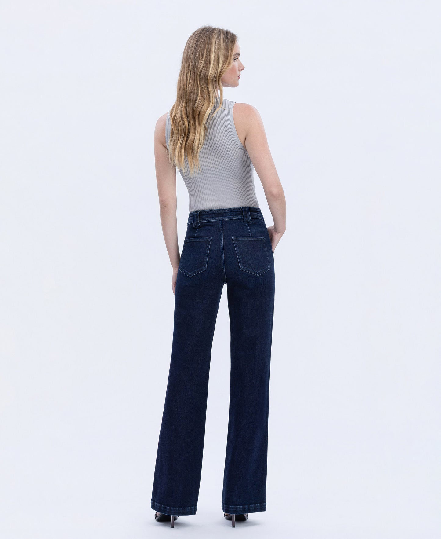 Back product images of Jubilant Reflections - Super High Rise Full Length Vintage Flare Jeans