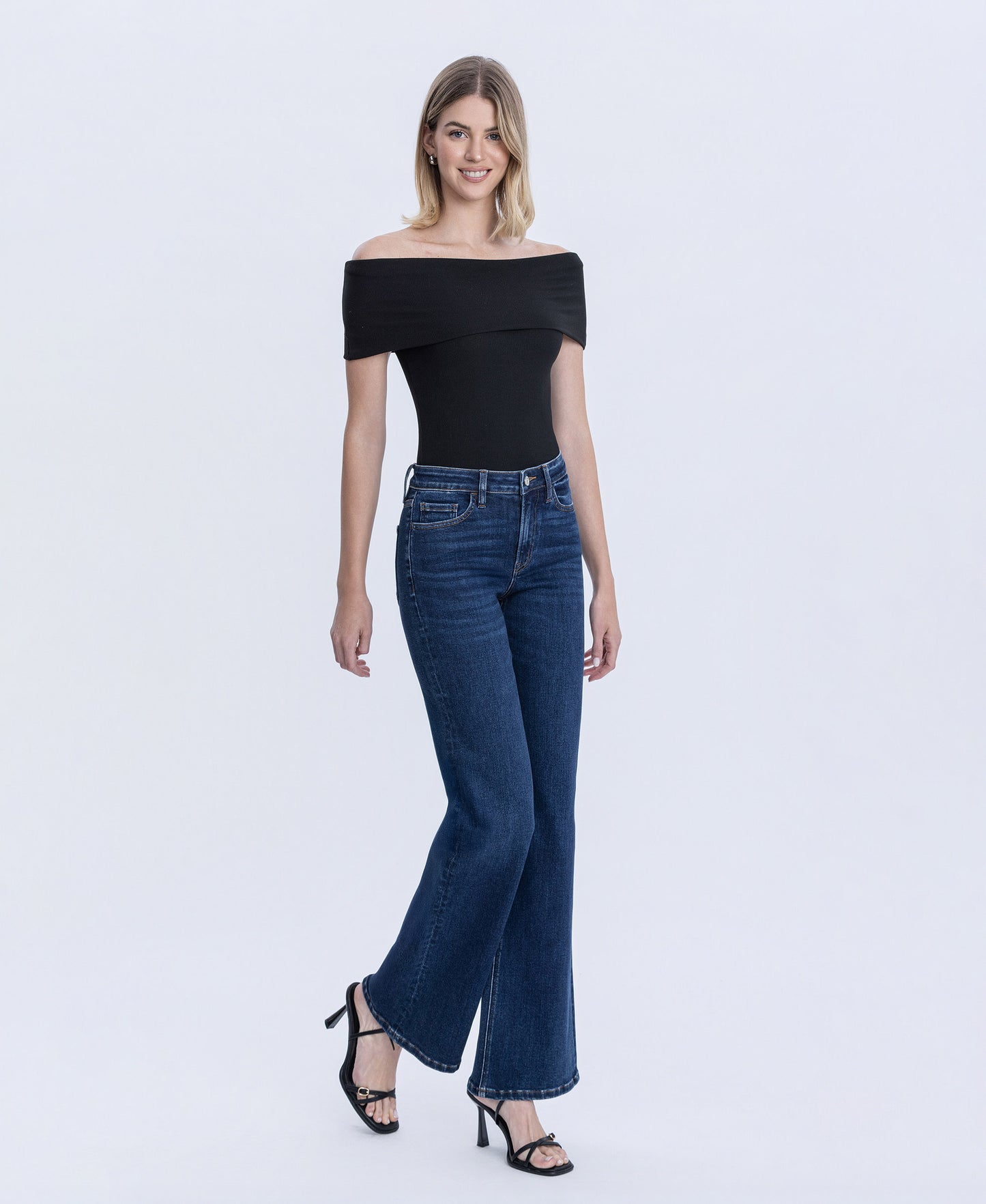 Right 45 degrees product image of Lingering - High Rise Vintage Flare Jeans