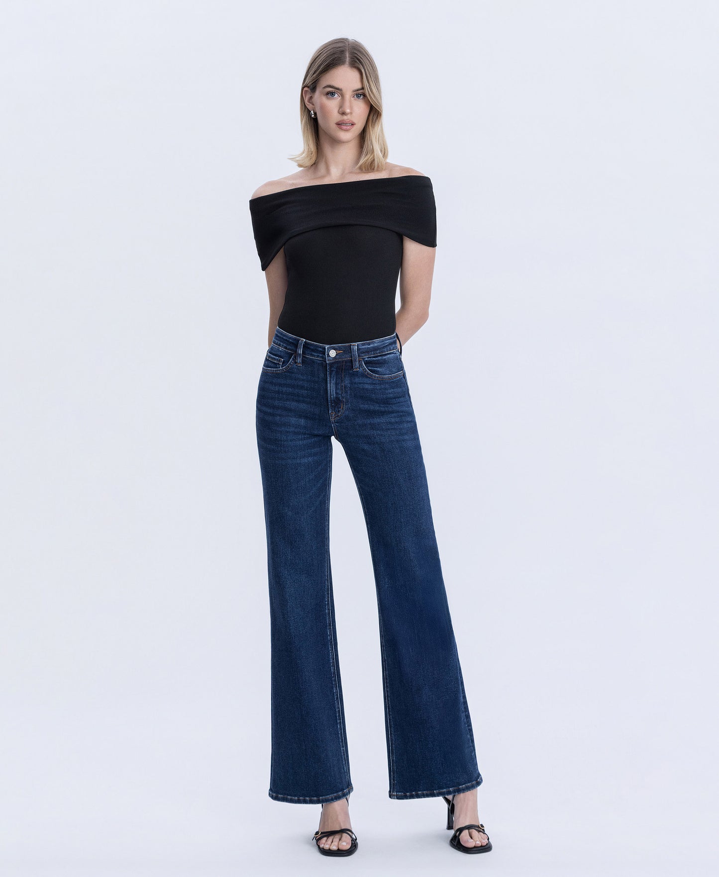 Front product images of Lingering - High Rise Vintage Flare Jeans