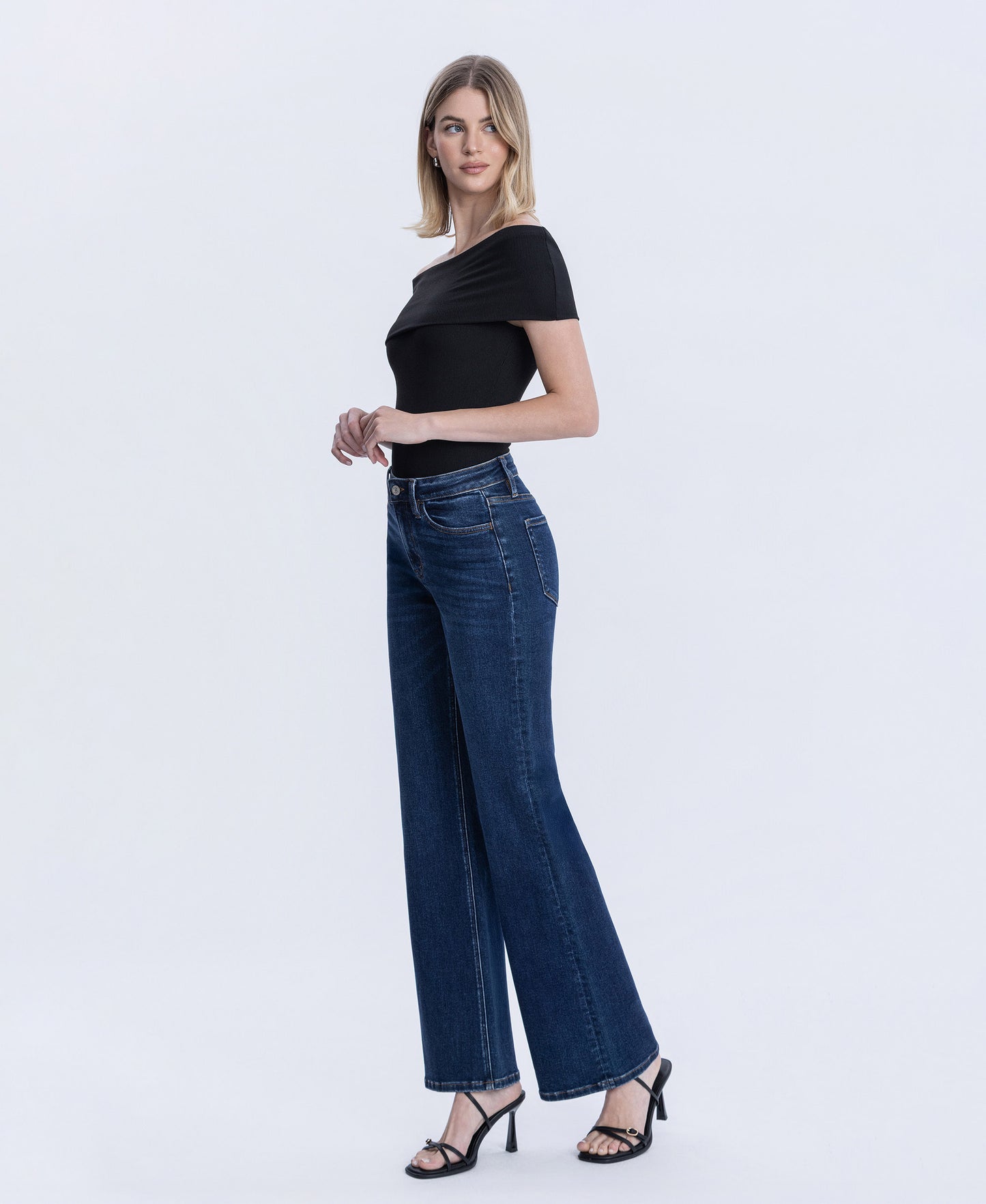 Left 45 degrees product image of Lingering - High Rise Vintage Flare Jeans