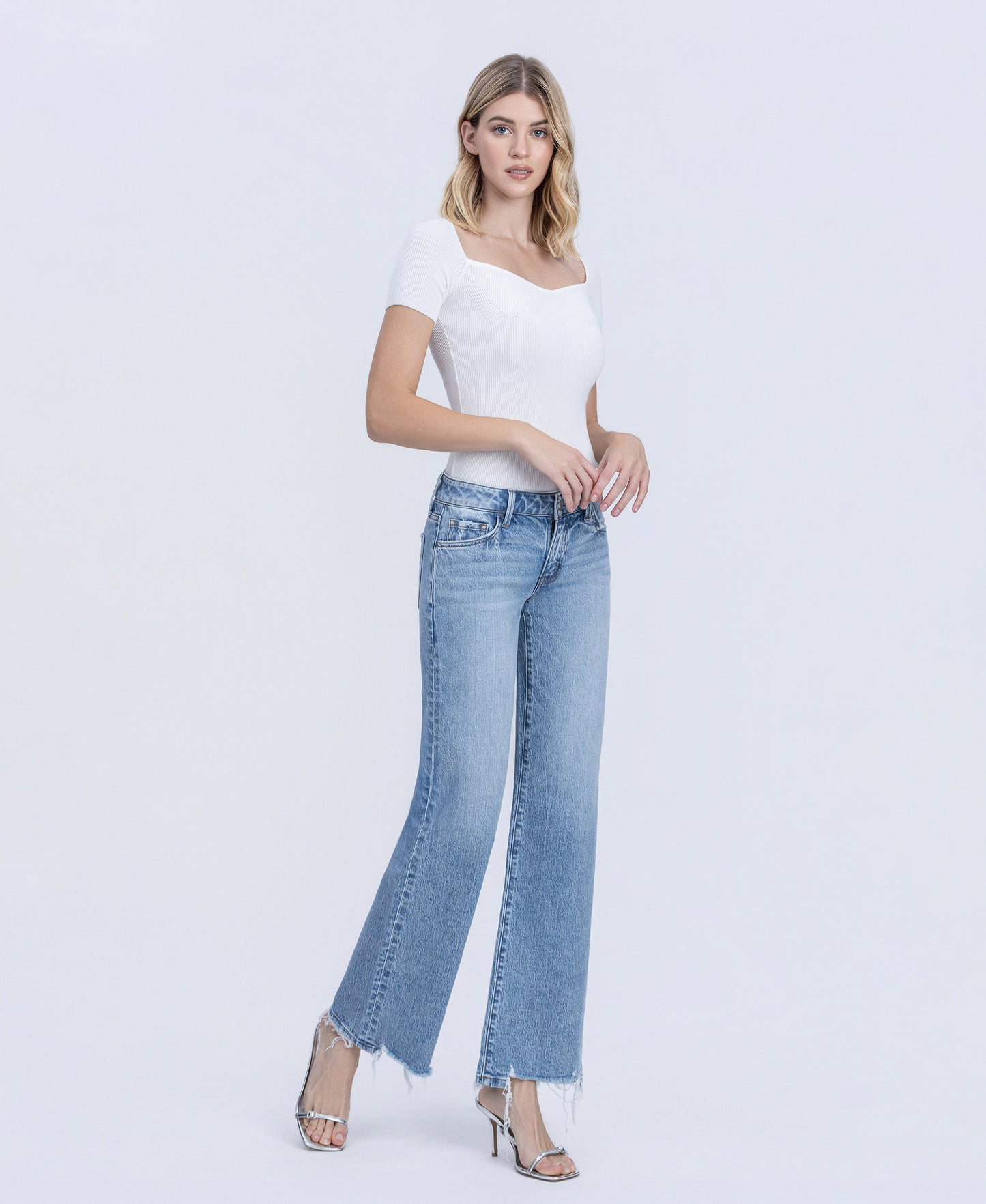 Right 45 degrees product image of Charmed - Low Rise Vintage Flare Jeans