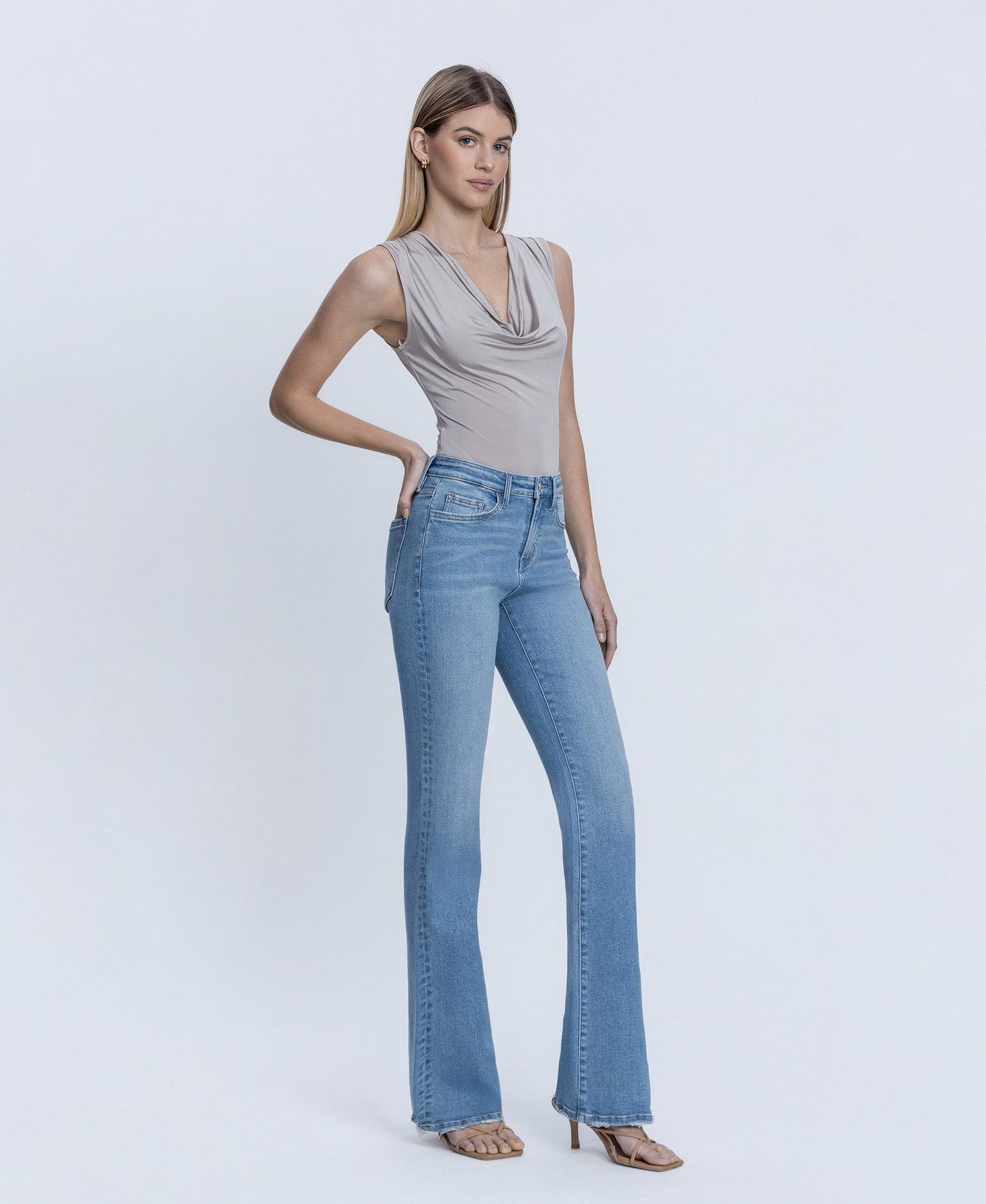 Jovial - High Rise Full Length Bootcut JeansRight 45 degrees product image of