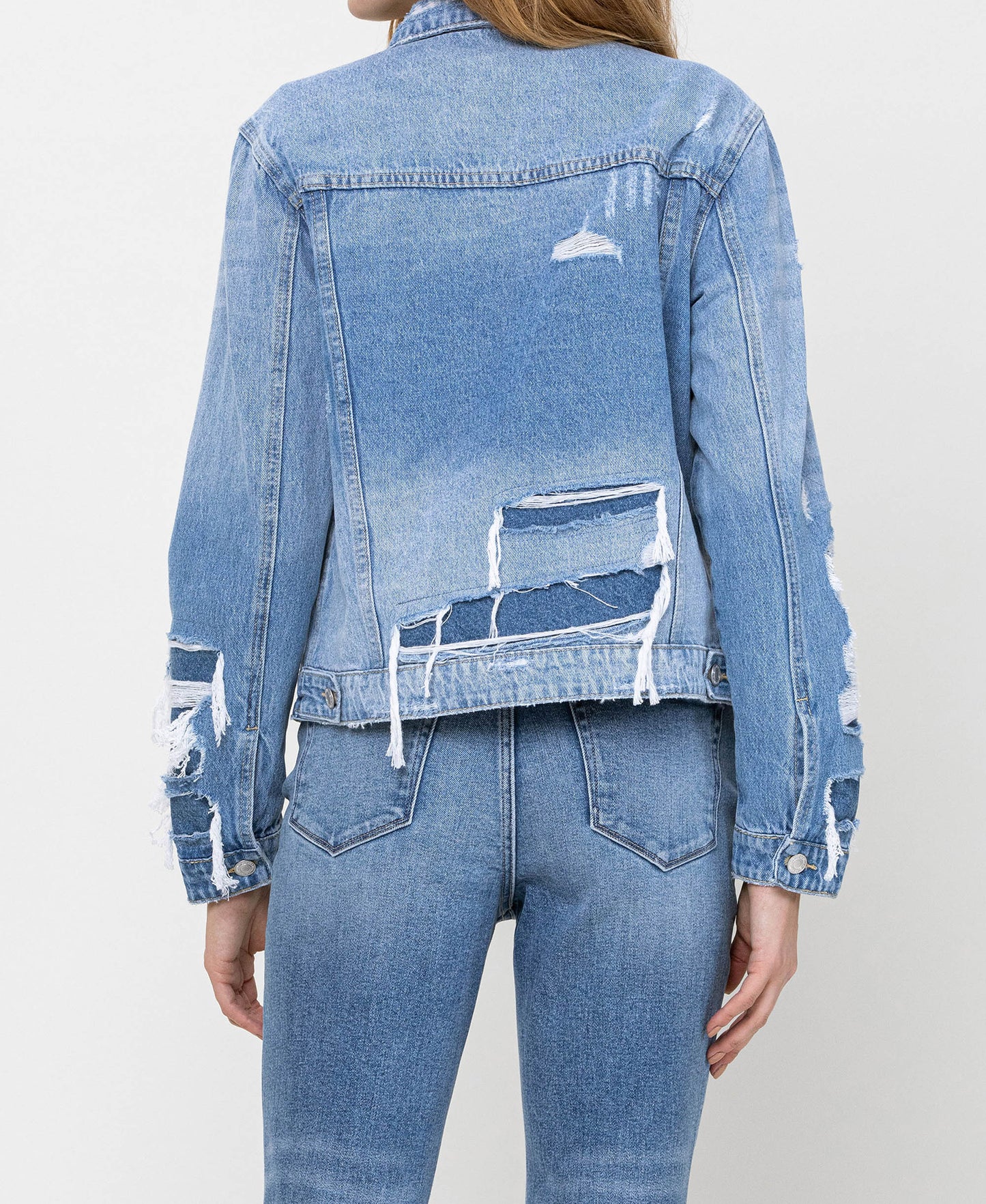 Back product images of Blue Soul - Distressed Classic Denim Jacket