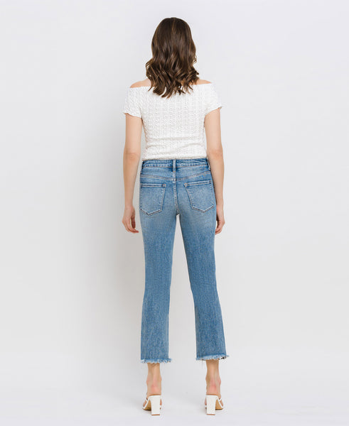 VERVET Hampton High Rise Distressed Cropped Straight Jeans