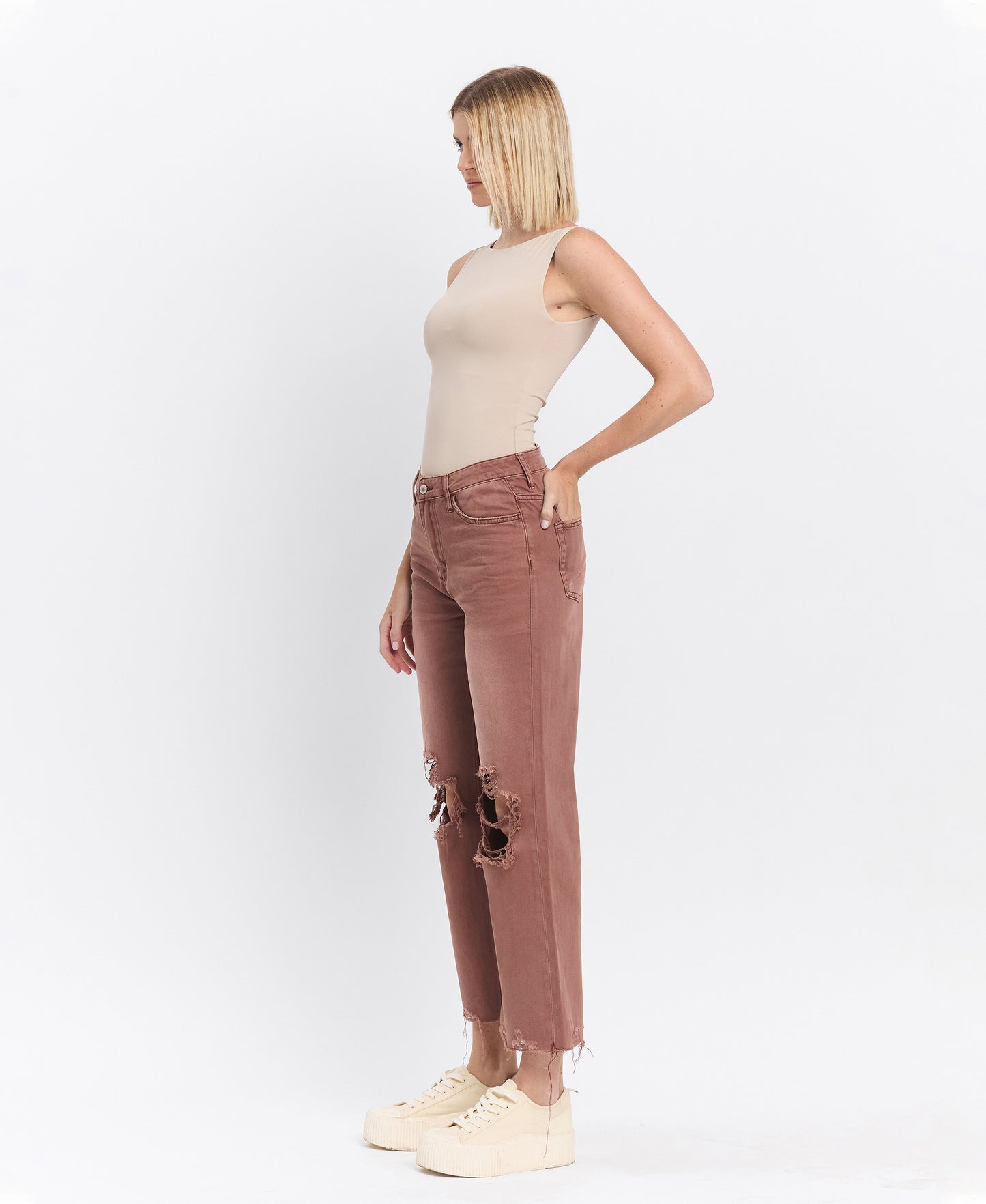 Left 45 degrees product image of Aztec - Super High Rise 90s Vintage Crop Flare Jeans