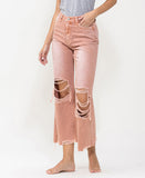 Left 45 degrees product image of Brandied Melon - Super High Rise 90s Vintage Crop Flare Jeans