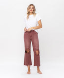 Russet Brown - Super High Rise 90's Vintage Cropped Flare Jeans