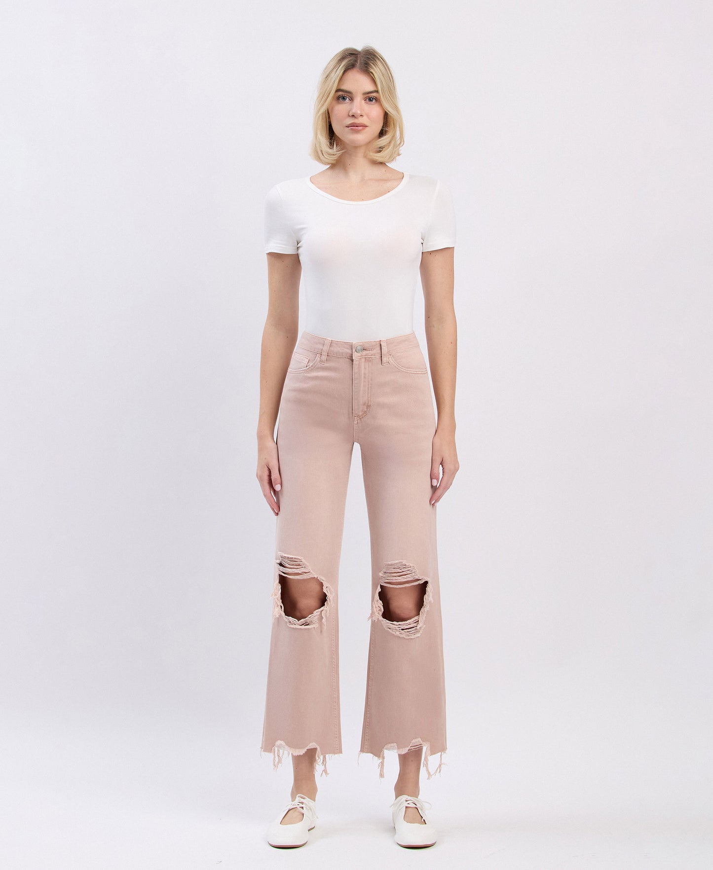 Front product images of July Song - Super High Rise 90's Vintage Cropped Flare Jeans