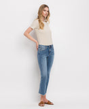 Right 45 degrees product image of Five Steps To Heaven - Mid Rise Straight Crop Jeans