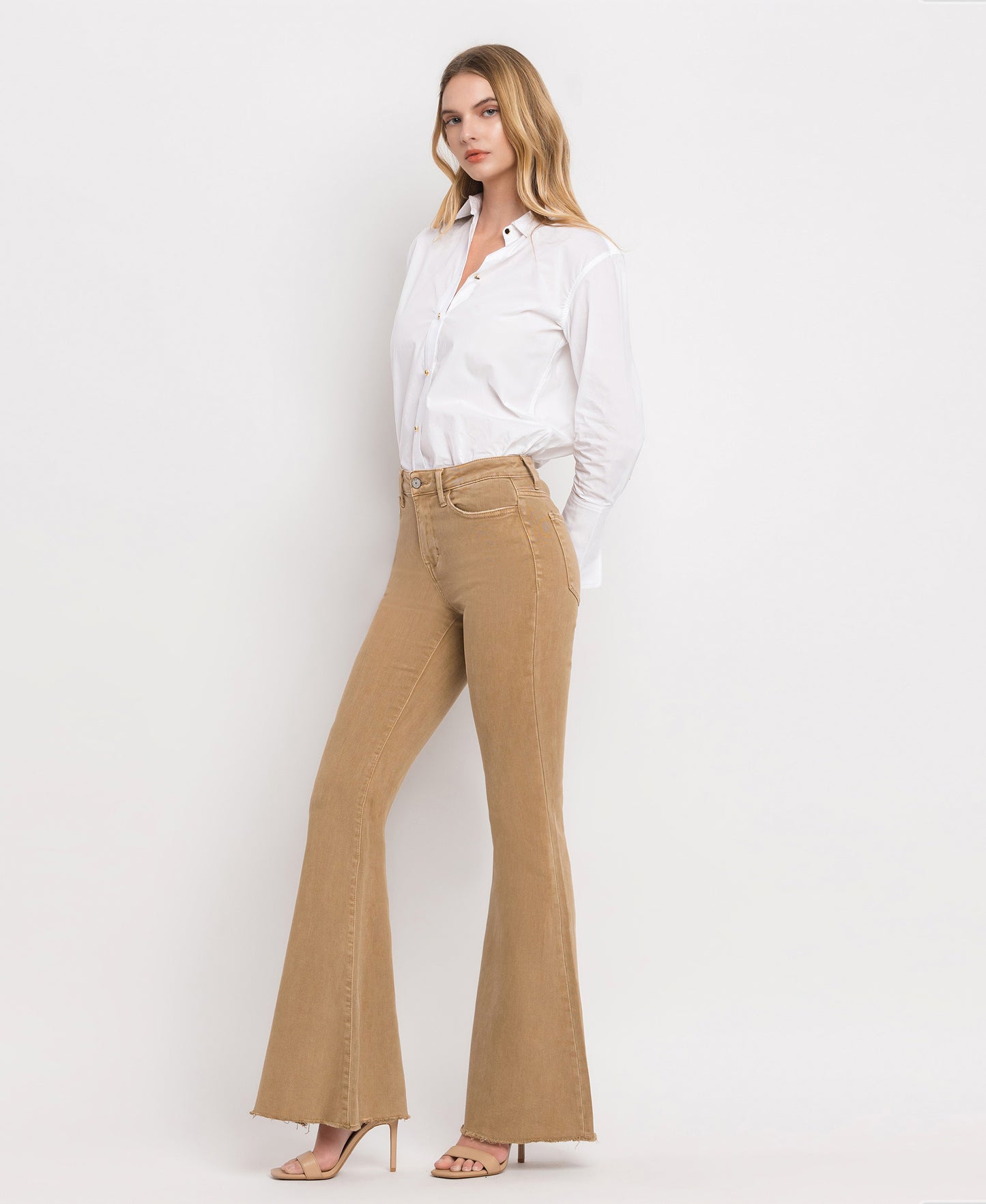 Left 45 degrees product image of Conquer - High Rise Super Flare Jeans