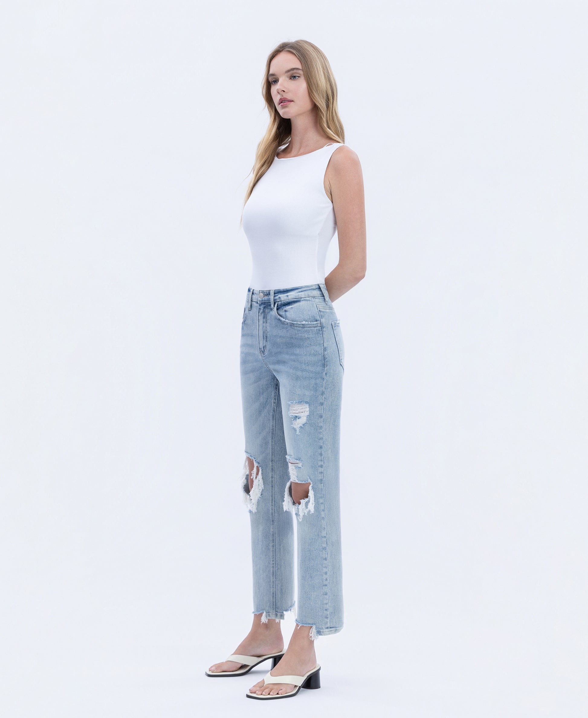 Left 45 degrees product image of Celebration - Super High Rise 90's Vintage Dad Jeans