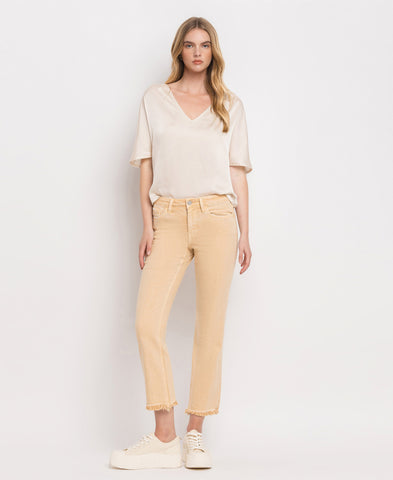 Front product images of Sun Beige - Mid Rise Straight Jeans