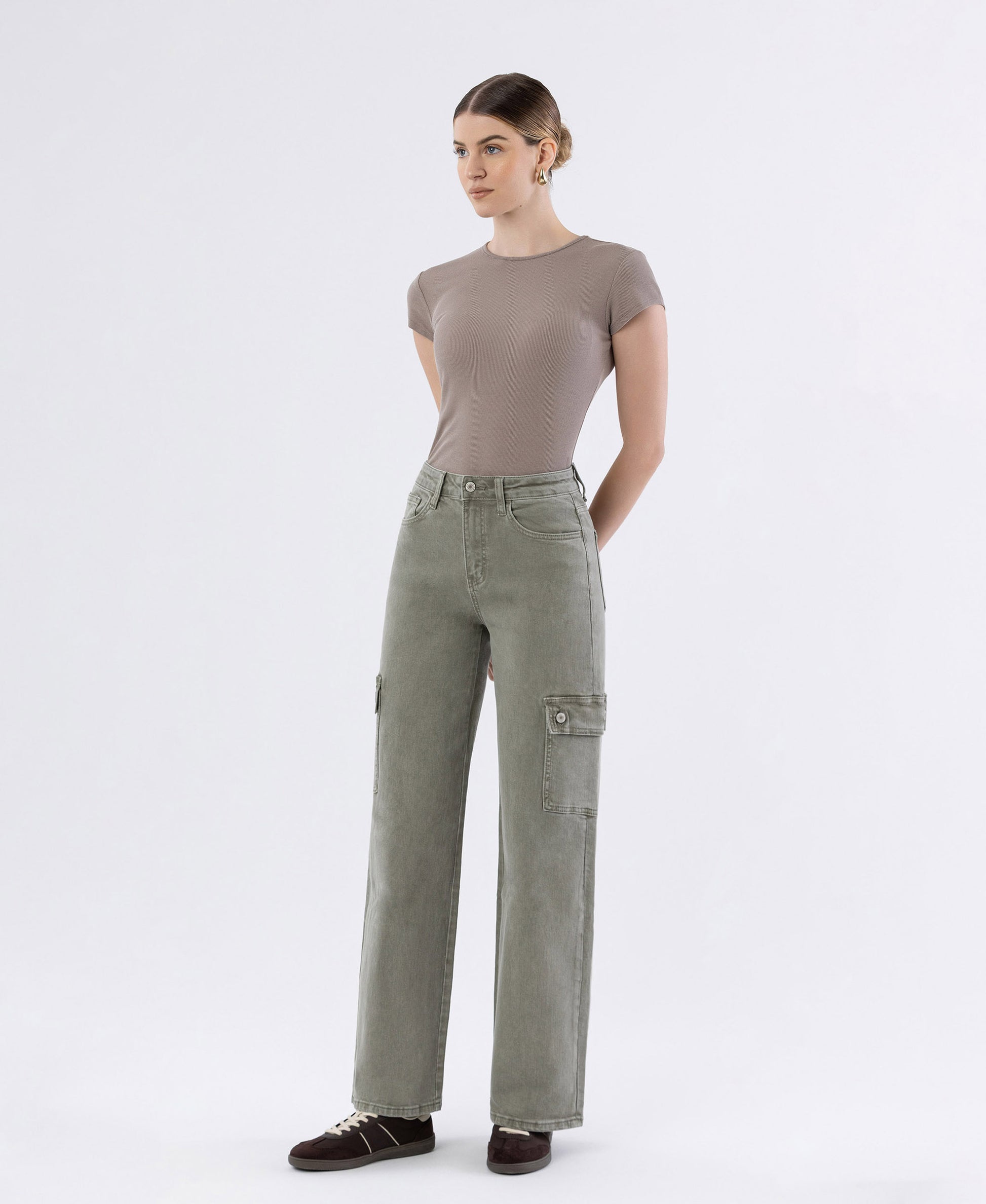 Left 45 degrees product image of Vetiver - 90's Super High Rise Loose Cargo Jeans