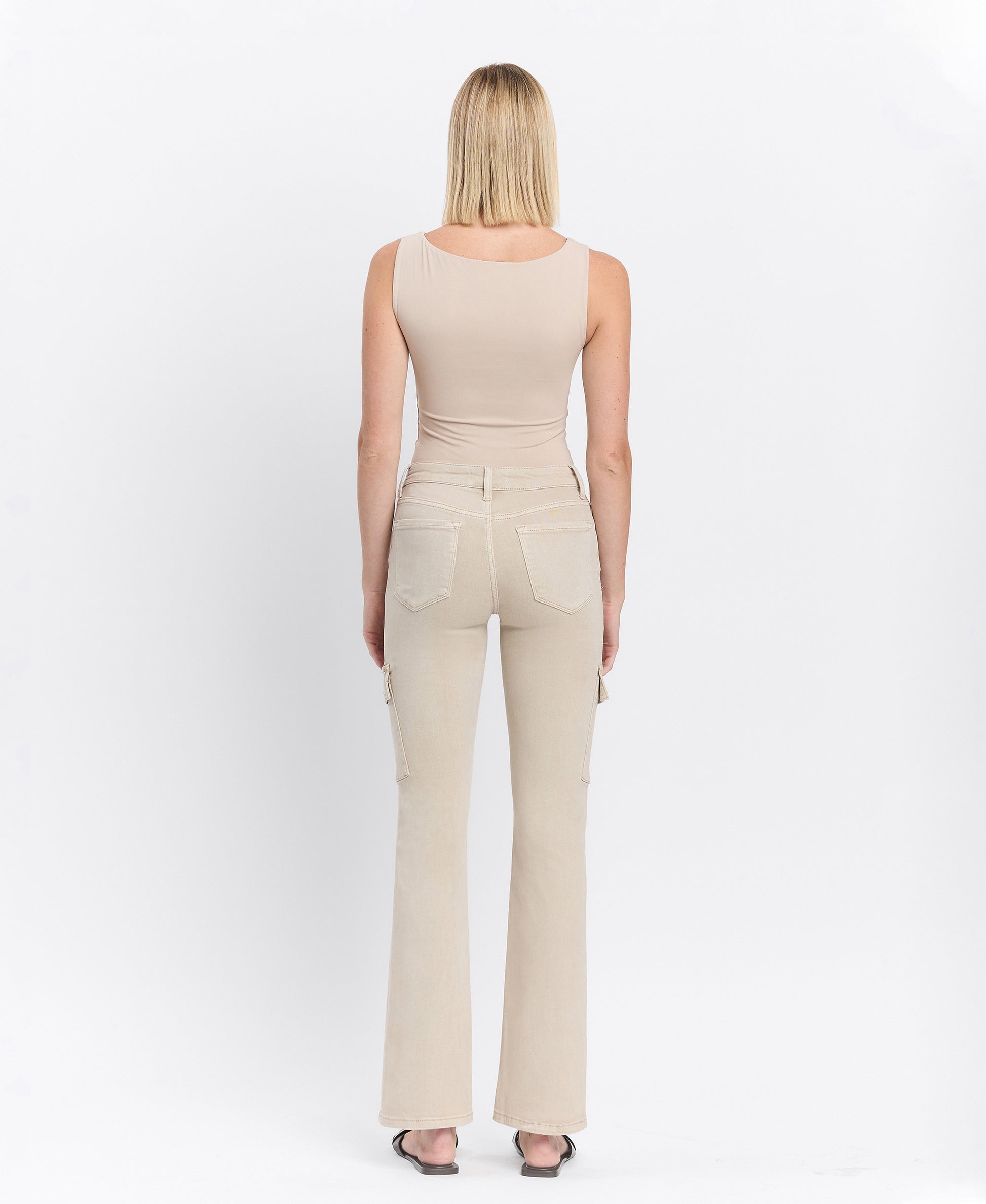 Back product images of Peyote - Mid Rise Cargo Bootcut Jeans