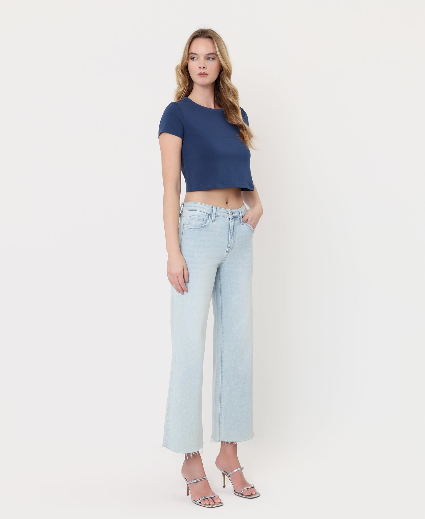 Right 45 degrees product image of Advantages - High Rise Wide Leg Jeans