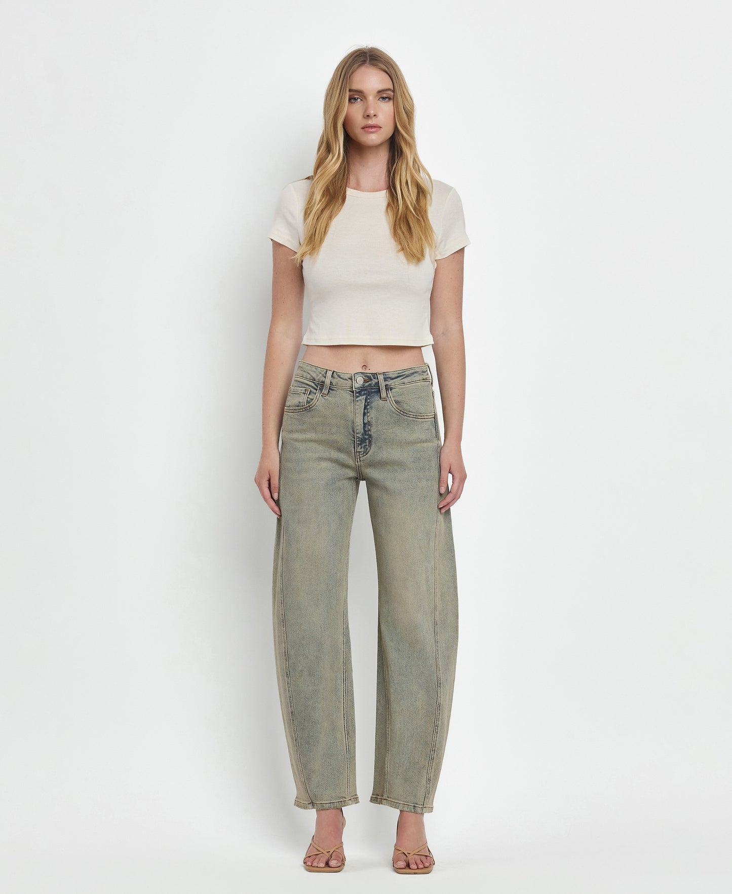Front product images of Free Spirit - Super High Rise Barrel Jeans