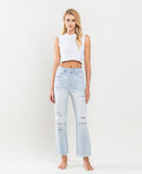Youth - Super High Rise Distressed Ankle Straight Jeans