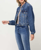 Left 45 degrees product image of Tough Love - Balloon Sleeve Denim Jeans Jacket