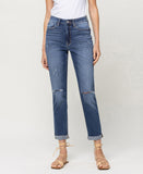 Candy Lights - Super High Rise Double Cuffed Mom Jeans