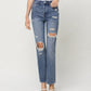 Front product images of Distro - Super High Rise Hidden Button Up Straight Jeans
